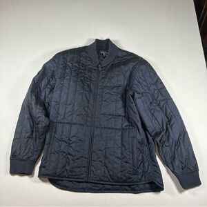 Polo Ralph Lauren Quilted Bomber Jacket Mens Medium Blue Full Zip Vintage 90s